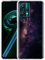 Realme 9 Pro+ Hoesje Black Space Marble - Designed by Cazy