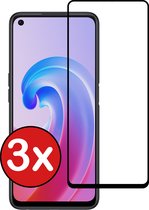 Screenprotector Geschikt voor OPPO A96 Screenprotector Glas Gehard Tempered Glass Full Cover - Screenprotector Geschikt voor OPPO A96 Screen Protector Screen Cover - 3 PACK