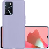 Hoes Geschikt voor OPPO A16s Hoesje Cover Siliconen Back Case Hoes - Lila