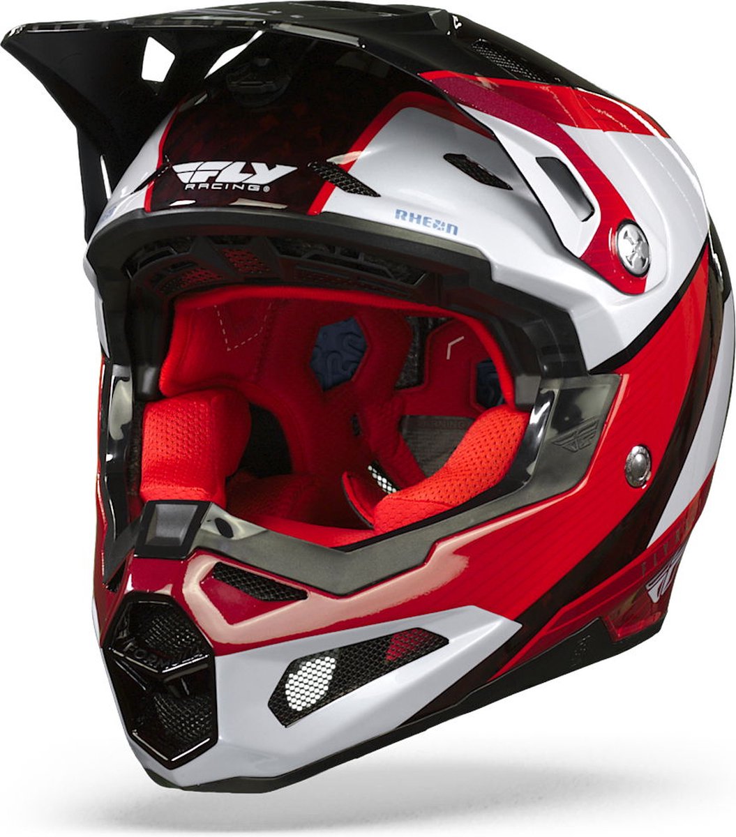 FLY Racing Formula Carbon Prime Helmet Red White Red Carbon XL - Maat XL - Helm