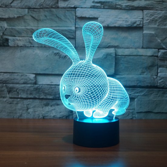 Lamp Nachtlampje Home Decoratie Rabbit RGB LAMP The Hologram Rabbit