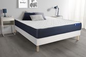 Complete boxspring met matras tweepersoons- Actisom Actilatex sleep wit - Latex en traagschuim - 160 x 195 cm