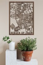 Houten Stadskaart Bergen Op Zoom Notenhout 30x40cm Wanddecoratie Voor Aan De Muur City Shapes