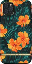 Richmond & Finch Orange Hibiscus bloemen en palmbladeren hoesje voor iPhone 11 Pro Max - kleurrijk