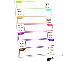 CKB ltd - Weekplanner Whiteboard Planbord - Week planner agenda Magnetisch planborden white plan bord - A3 Planning board Weekly