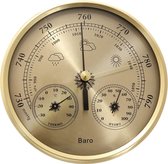 Station météo baromètre de Luxe avec thermomètre hygromètre Messing doré - pour l'intérieur et l'extérieur
