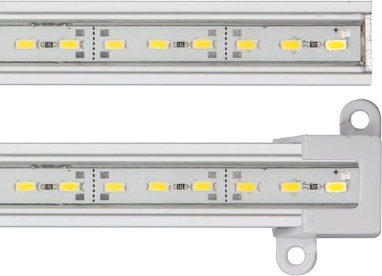 LED strip 100cm - Aluminium Profiel - IP65 - Warm Wit - Male + female aansluiting