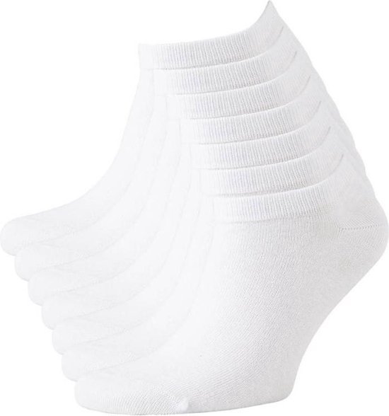 Pesail - Sneaker Sokken - Enkelsokken - Wit - Maat 39-42 - 4 Pack