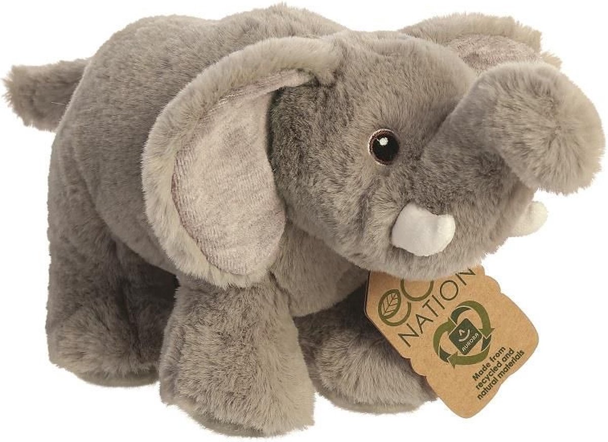 Aurora Pluche dieren knuffels olifant van 26 cm - knuffeldieren olifanten speelgoed