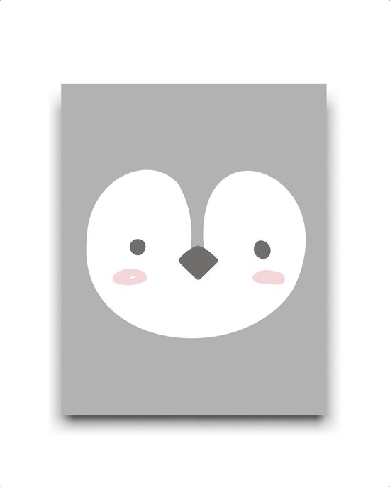 Peinture Tête de pingouin gris / Animaux / 50x40cm