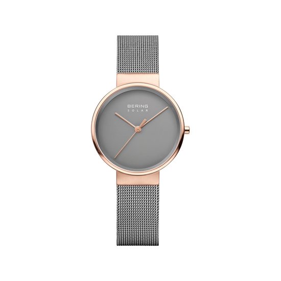 Bering Slim Solar dames horloge 14331 369 31 mm rose bol