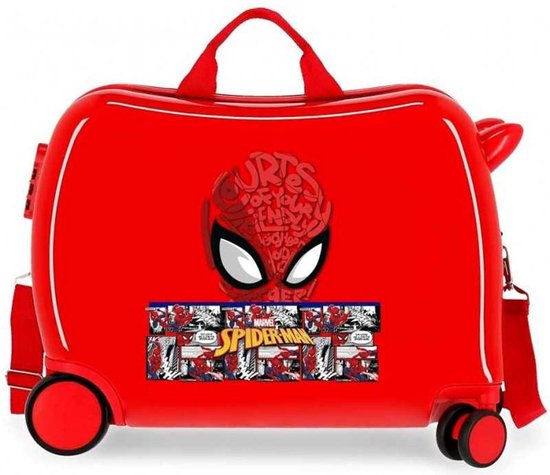 Disney Rolling Suitcase 4 Wheels Spiderman Comic Red