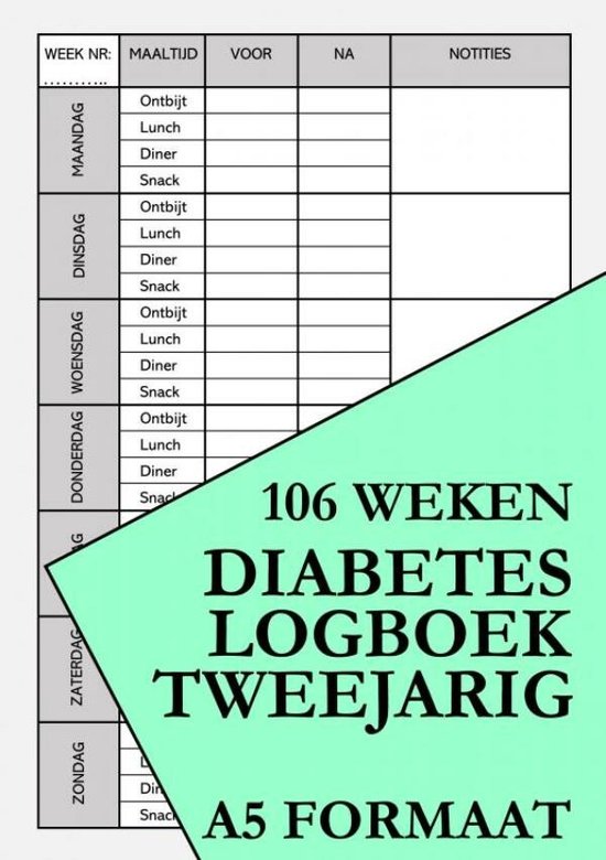 Bloedsuiker Planner en Diabetes Logboek - Tweejarig - cover