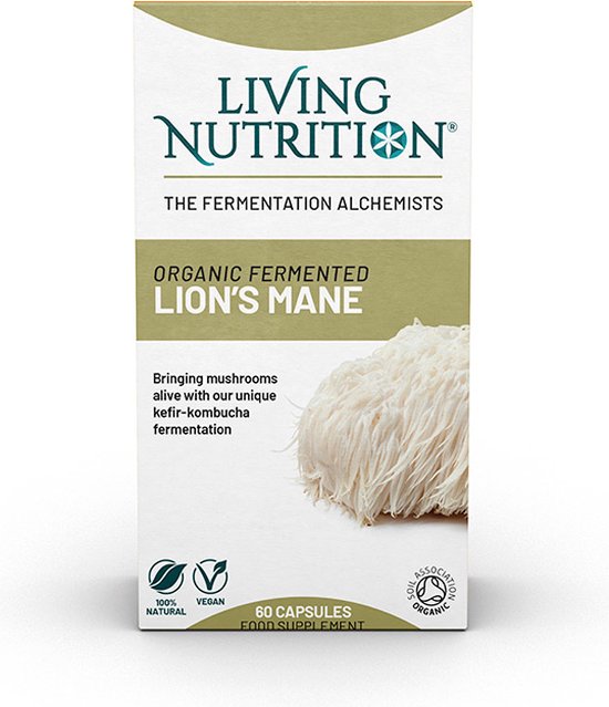 Living Nutrition - Biologische Gefermenteerde Lion's Mane Paddenstoel - 60caps