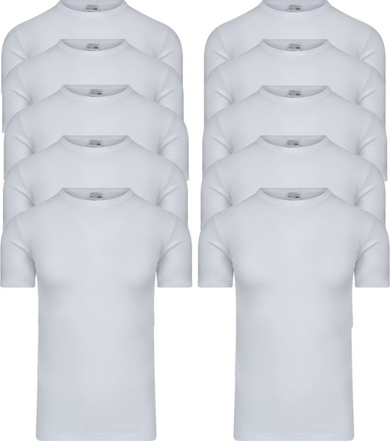 10-Pack Heren T-shirts met ronde hals en korte mouw M3000 Wit - maat  3XL