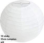 10 stuks witte lampion 35 cm