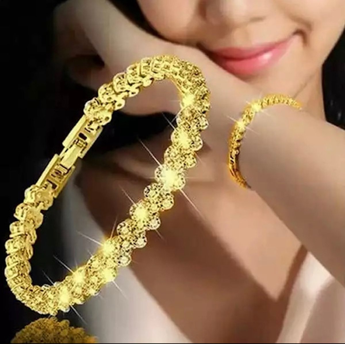 Soraro Dames Armband | Goud | 18K Witgoud Verguld | Vrouwen Armband Goud | Sieraden | Mooie Cadeauverpakking | Valentijn | Valentijnscadeau