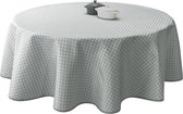 Nappe anti-taches Paon gris ronde 160 cm - Accessoire de table décoratif - Décoration Salon - Bonne et Plus®