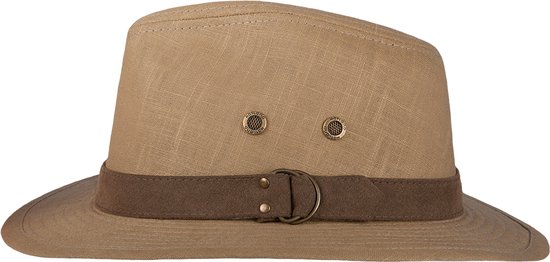 Hatland - UV-Fedora hoed voor volwassenen - Yoshua - Khaki groen - maat 55CM