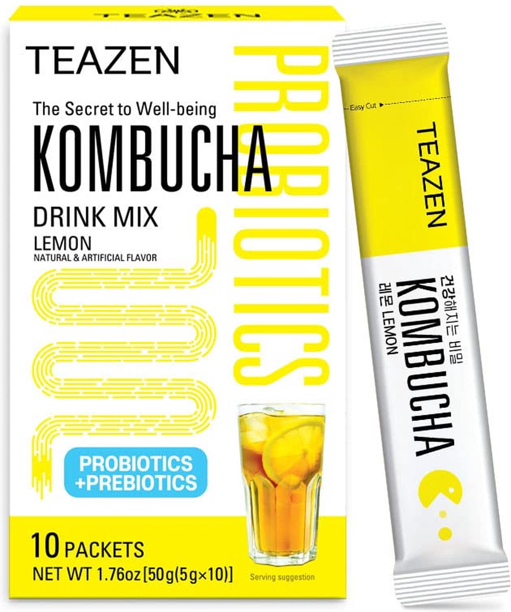TEAZEN Kombucha Lemon FlavorSparkling Fermented Drink from Korea