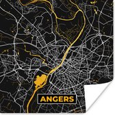 Poster Angers – Plattegrond – Frankrijk – Kaart – Stadskaart - 100x100 cm XXL