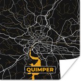 Poster Stadskaart – Plattegrond – Kaart - Quimper – Frankrijk - 30x30 cm