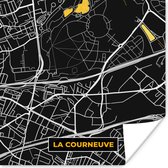 Poster Frankrijk - La Courneuve - Stadskaart - Kaart - Plattegrond - 100x100 cm XXL