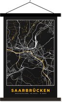 Porte-affiche avec affiche - Affiche scolaire - Sarrebruck - Plan de la ville - Or - Carte - Plan de la ville - Carte - Allemagne - 40x60 cm - Lattes noires