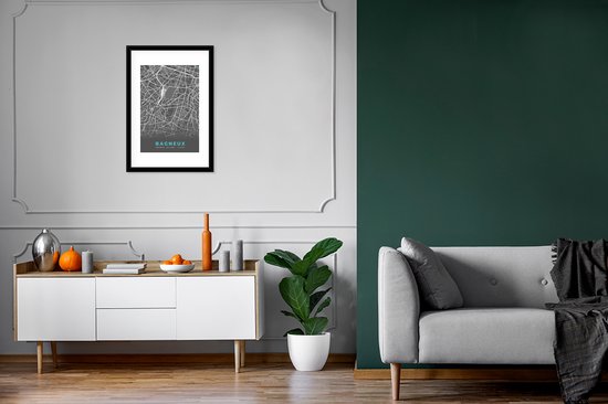 Fotolijst incl. Poster - Frankrijk - Plattegrond - Stadskaart - Kaart - Bagneux - 40x60 cm - Posterlijst