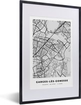 Fotolijst incl. Poster - Garges-Lès-Gonesse - Plattegrond - Frankrijk - Kaart - Stadskaart - 40x60 cm - Posterlijst