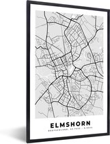 Fotolijst incl. Poster - Duitsland - Stadskaart - Plattegrond - Elmshorn - Kaart - 80x120 cm - Posterlijst