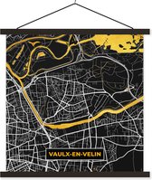 Porte-affiche avec affiche - Affiche scolaire - Plan de la ville - Vaulx-en-Velin - France - Carte - Plan d'étage - 60x60 cm - Lattes noires