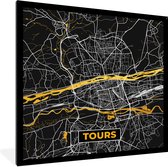 Fotolijst incl. Poster - Kaart – Stadskaart – Tours - Plattegrond – Frankrijk - 40x40 cm - Posterlijst