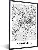 Fotolijst incl. Poster - Stadskaart – Frankrijk – Kaart – Angoulême – Plattegrond - 20x30 cm - Posterlijst