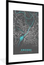 Fotolijst incl. Poster - Angers - Frankrijk - Plattegrond - Kaart - Stadskaart - 60x90 cm - Posterlijst