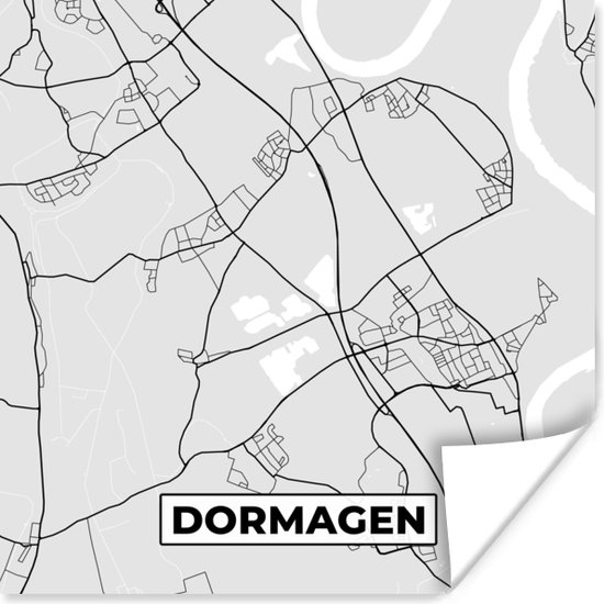 Poster Carte - Allemagne - Dormagen - Plan de la ville - Carte - 50x50 cm