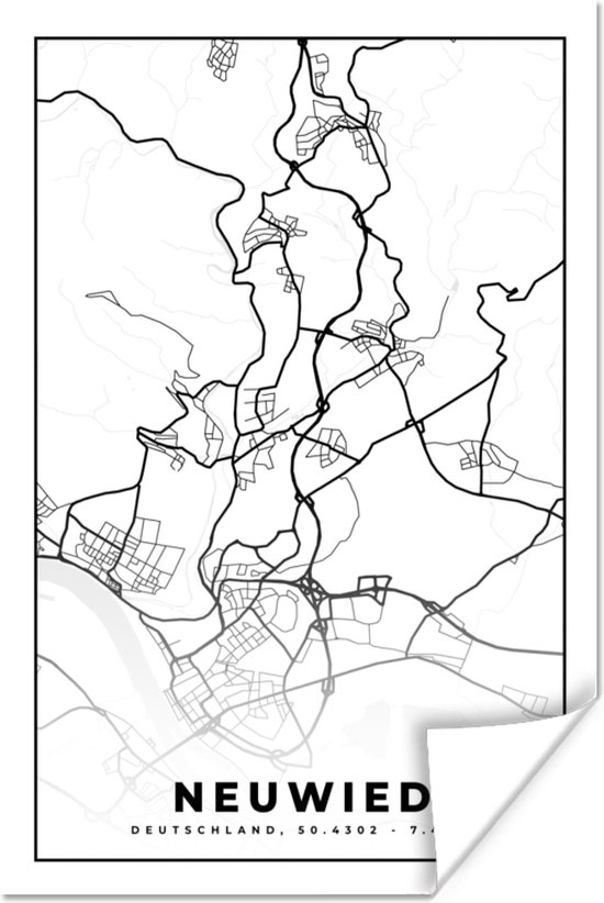 Poster Stadskaart - Neuwied - Plattegrond - Kaart