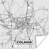 Poster Plattegrond - Kaart - Stadskaart - Frankrijk - Colmar - 100x100 cm XXL