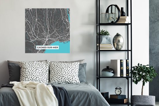 Affiche Cagnes-sur- Mer - France - Plan - Plan - Plan de ville - 75x75 cm