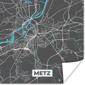 Poster Frankrijk - Plattegrond - Kaart - Stadskaart - Metz - 30x30 cm