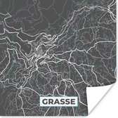 Poster Grasse - Frankrijk - Plattegrond - Stadskaart - Kaart - 50x50 cm