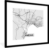 Cadre photo avec affiche - Plan de la ville - France - Carte - Fréjus - Carte - 40x40 cm - Cadre pour affiche