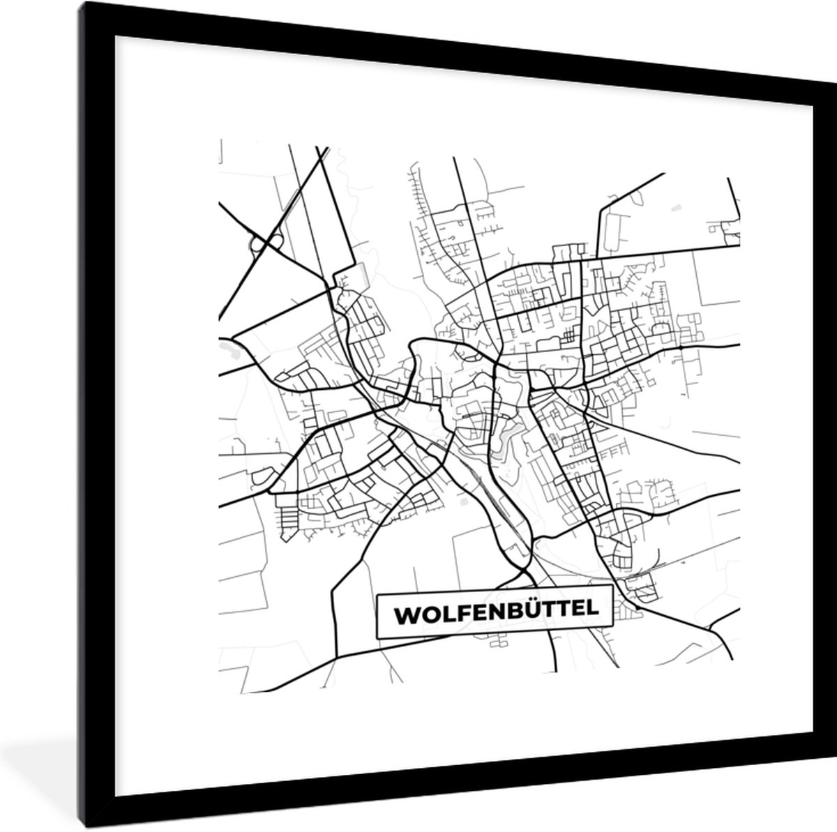 Fotolijst incl. Poster - Wolfenbüttel - Stadskaart - Plattegrond ...