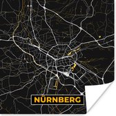 Poster Neurenberg - Stadskaart - Plattegrond - Kaart - Goud - Duitsland - 75x75 cm