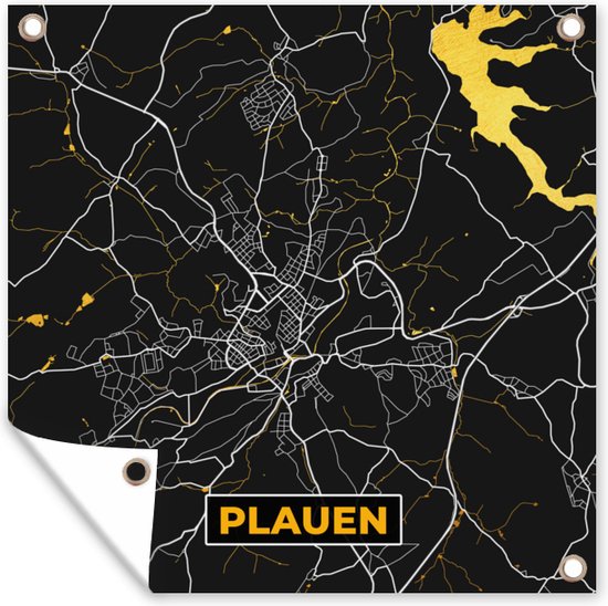 Tuinposters Duitsland Black And Gold Plauen Stadskaart Kaart Plattegrond Bol Com