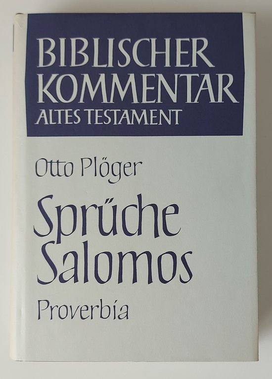 Sprüche Salomos Proverbia, Otto Plöger 9783788706708 Boeken