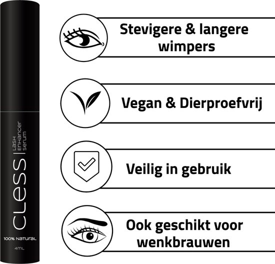 Cless Sérum cils pour Wimpers et sourcils – Vegan et Cruelty free – 4 ML  avec pinceau... | bol.com