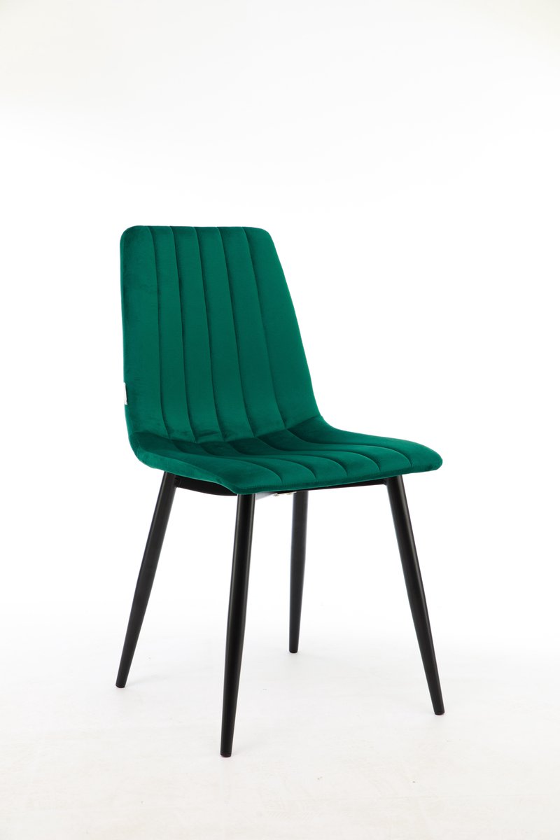 MaxxHome Eetkamerstoel - Eetkamerstoelen set van 2 - Velvet/Stoffen Stoel - Groen