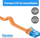Neview - 50 cm premium platte UTP kabel - CAT 6a - 10 Gbit - 100% koper - Oranje - (netwerkkabel/internetkabel)