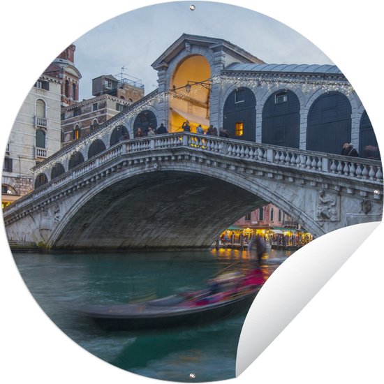 Garden Circle Le Pont du Rialto - 60x60 cm - Affiche de Jardin Ronde - Extérieur